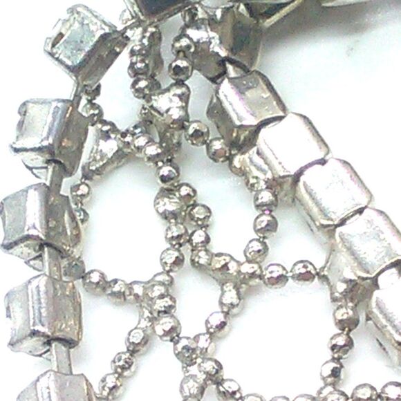 VTG Silver-tone Crystal Rhinestone Metal Mesh 7" Bracelet Lobster Clasp - Picture 7 of 16